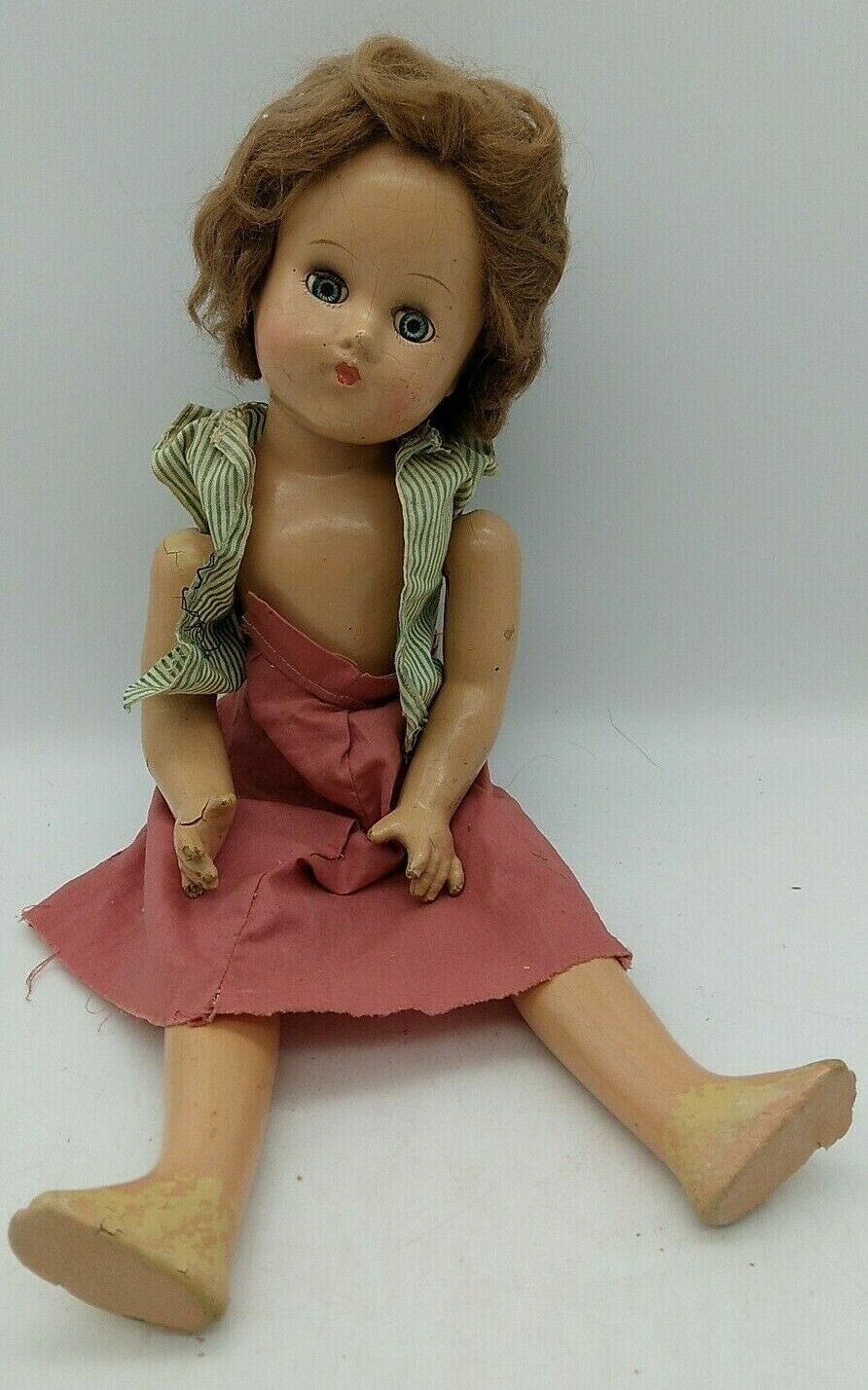 1939-1940's Composition Doll 18" Unmarked Body Little Lady Anne Shirley ?