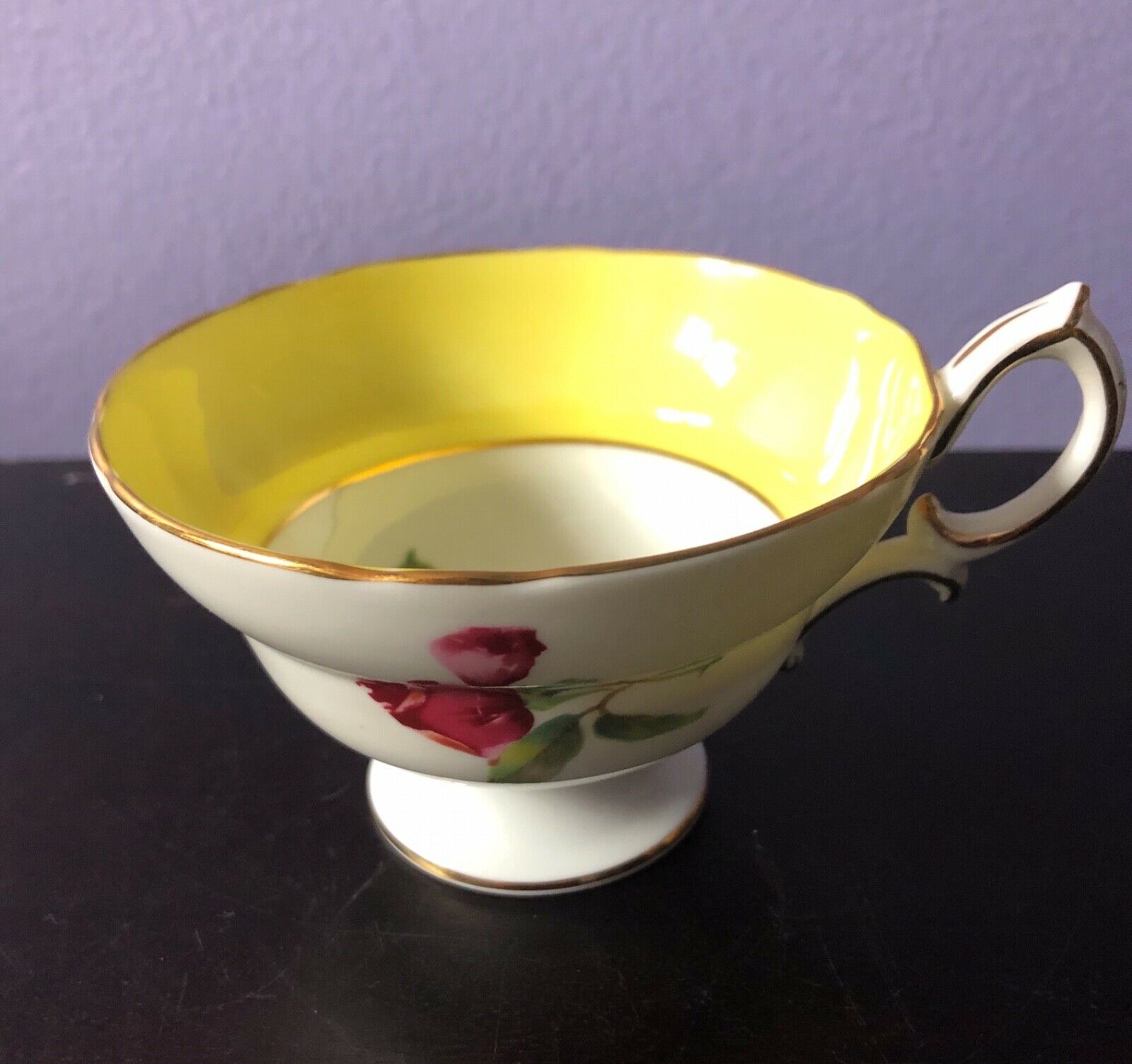 Hammersley Bone China Tea Cup White And Yellow With Roses And Gold Accent Mint!