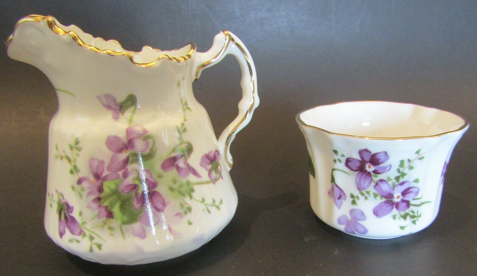 Vintage Victorian Violets By Hammersley Cream And Sugar