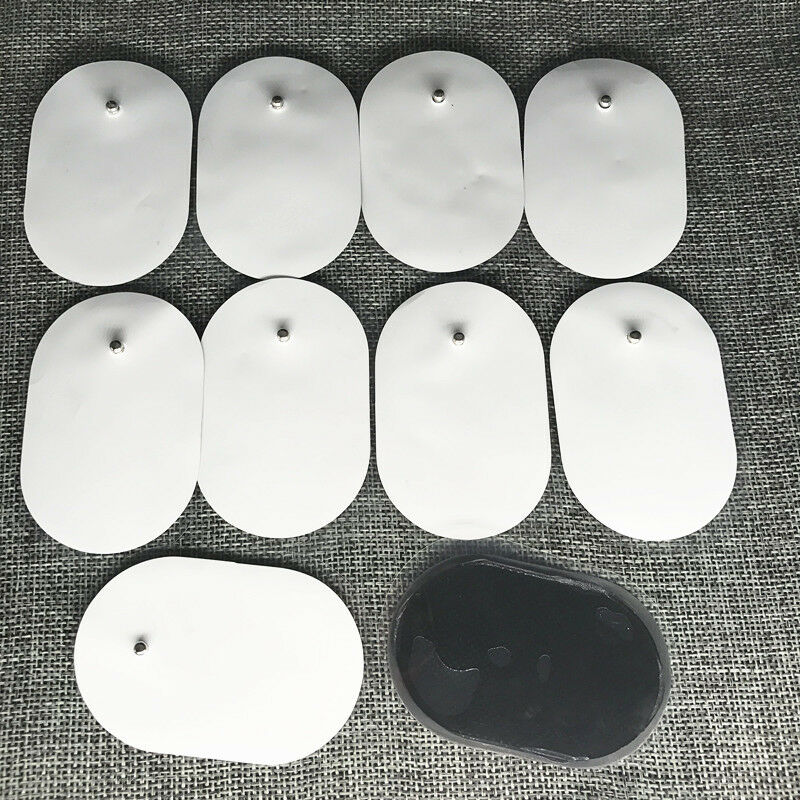 10pcs Snap On Oval Replacement Pads For Electrode Tens Unit & Pulse Massager