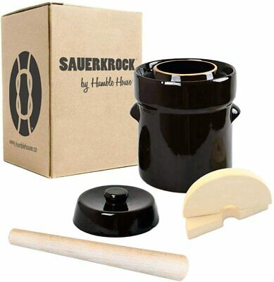 The Sauerkrock Fermentation Crock With Glazed Weights And Cabbage Tamper