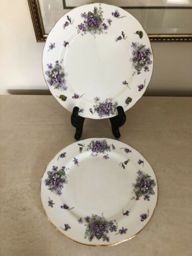 Hammersley Victorian Violets 10 3/4" Dinner Plate Set Of 2! Set B